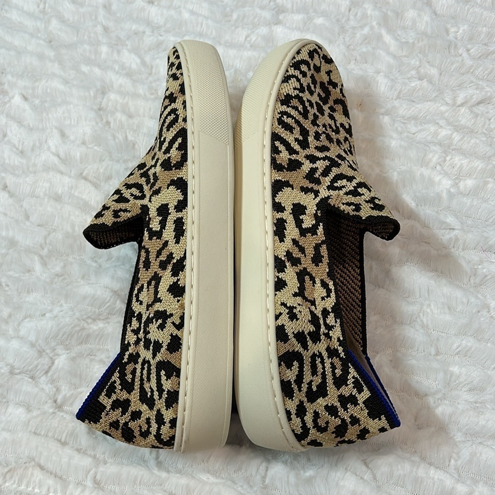 Rothy’s New wild cat leopard animal print slip on knit sneaker women’s size 7 - Picture 5 of 10